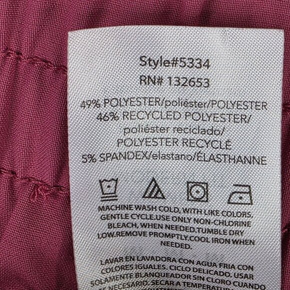 Womens Wonderwink Renew Pink Modern Fit Pants Elastic Waist Polyester Size M - Picture 3 of 9